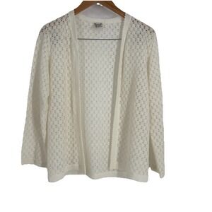 Vintage The Gemini Collection Womens Open Knit Cardigan Sweater Large Grannycore